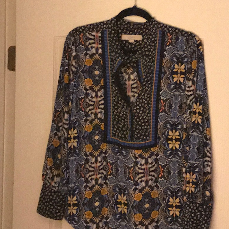 Printed Half Button Blouse